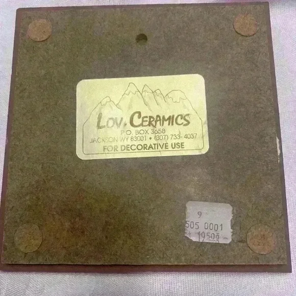 Lov Ceramics Jackson WY unique, vintage, howling at the Moon tile art wildlife - Picture 2 of 6